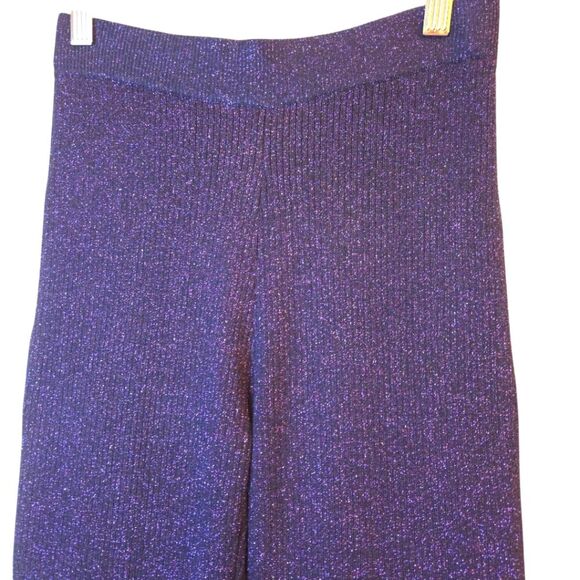JOOSTRICOT Sparkly Metallic Thread Knit Flare Hippie/70's Pants Feminine Size S - Picture 4 of 15